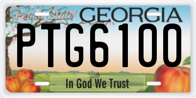 GA license plate PTG6100
