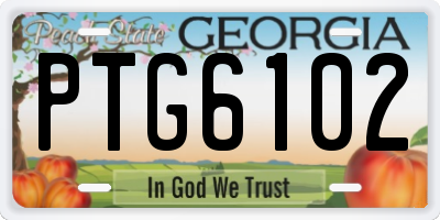 GA license plate PTG6102