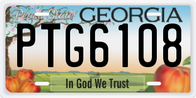 GA license plate PTG6108