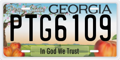 GA license plate PTG6109