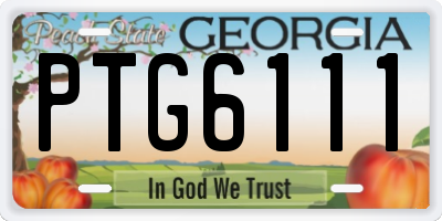 GA license plate PTG6111
