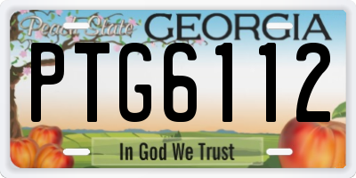 GA license plate PTG6112