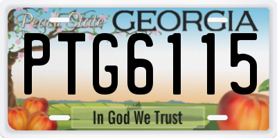 GA license plate PTG6115