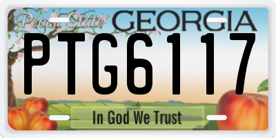 GA license plate PTG6117