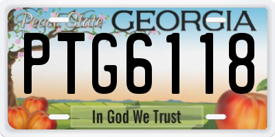 GA license plate PTG6118