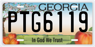 GA license plate PTG6119