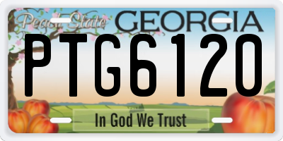 GA license plate PTG6120