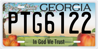 GA license plate PTG6122