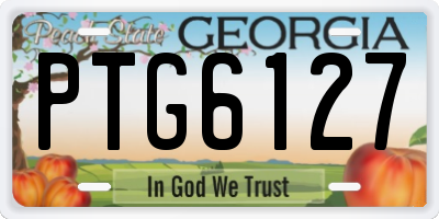 GA license plate PTG6127