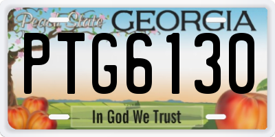 GA license plate PTG6130