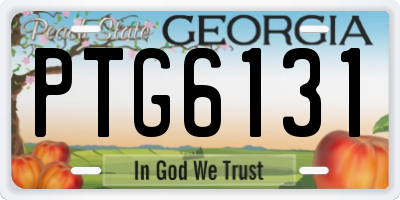 GA license plate PTG6131