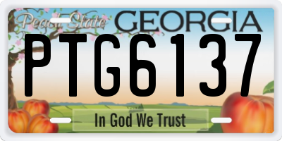 GA license plate PTG6137