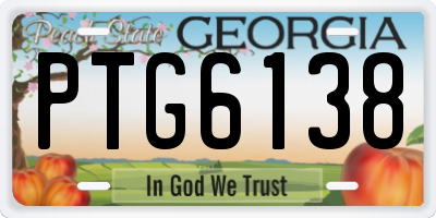 GA license plate PTG6138