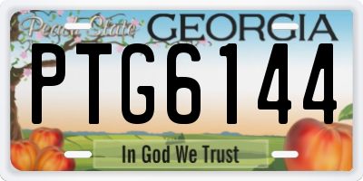 GA license plate PTG6144