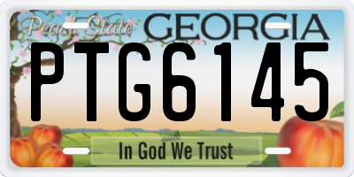 GA license plate PTG6145