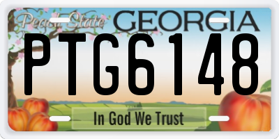 GA license plate PTG6148