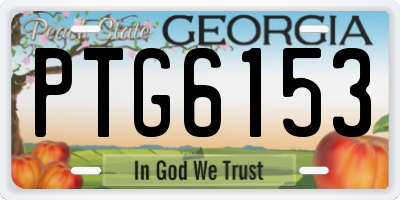 GA license plate PTG6153