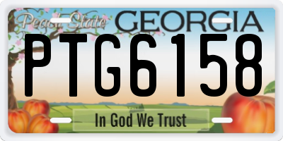 GA license plate PTG6158