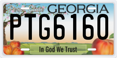 GA license plate PTG6160