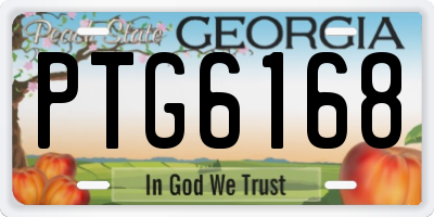 GA license plate PTG6168