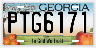 GA license plate PTG6171