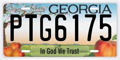 GA license plate PTG6175