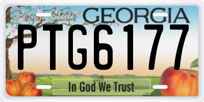 GA license plate PTG6177