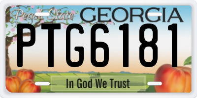 GA license plate PTG6181