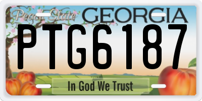 GA license plate PTG6187