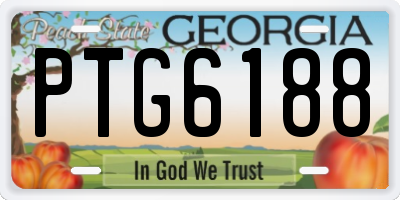 GA license plate PTG6188