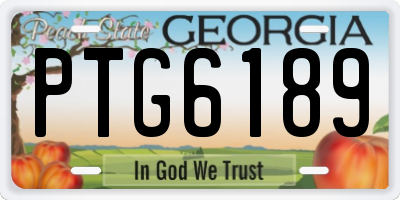 GA license plate PTG6189