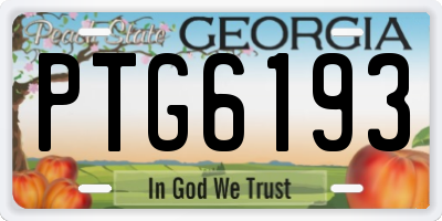 GA license plate PTG6193