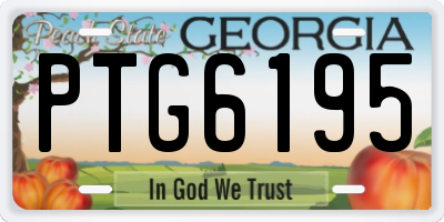 GA license plate PTG6195