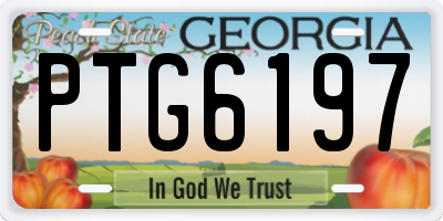 GA license plate PTG6197