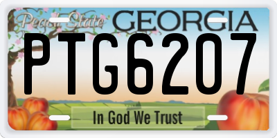 GA license plate PTG6207
