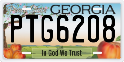 GA license plate PTG6208