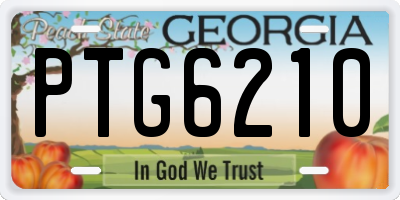 GA license plate PTG6210