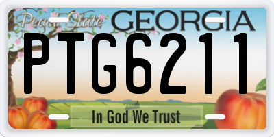 GA license plate PTG6211
