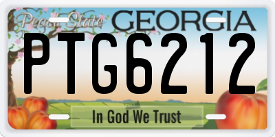 GA license plate PTG6212