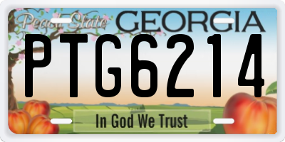 GA license plate PTG6214