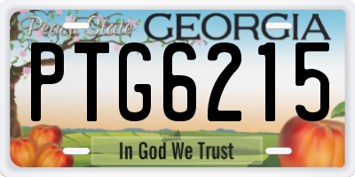 GA license plate PTG6215