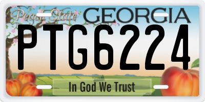 GA license plate PTG6224