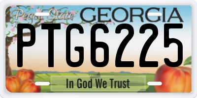 GA license plate PTG6225