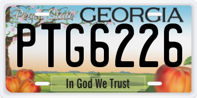 GA license plate PTG6226