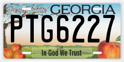 GA license plate PTG6227