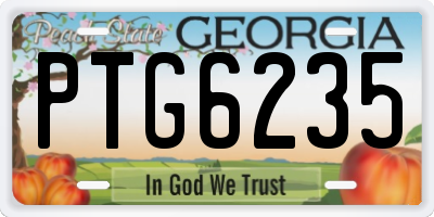 GA license plate PTG6235