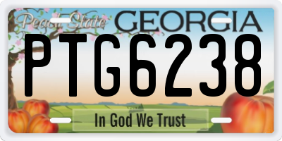 GA license plate PTG6238