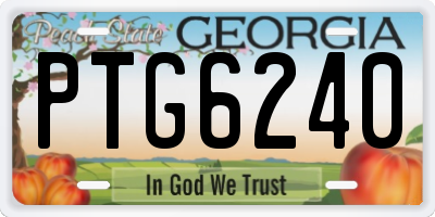 GA license plate PTG6240