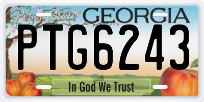 GA license plate PTG6243