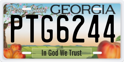 GA license plate PTG6244